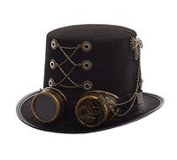 GRACEART Steampunk Top Hats with Goggles (Various styles), Head circumferences-61CM, Style-02