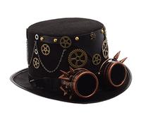 GRACEART Steampunk Top Hats with Goggles (Various styles), Head circumferences-61CM, Style-07