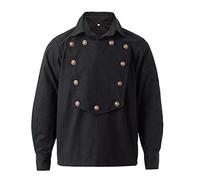 GRACEART Steampunk Victorian Cosplay Costume Mens Western Cowboy Shirt (XXL, Black)