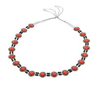 GRACEART Tudors Dynasty Necklace Chain of Office Livery Collar For Medieval Clothes(Red Cabochons)