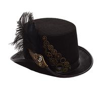 GRACEART Unisex Steampunk Top Hat Halloween Costume Hat Fancy Dress Accessory With Goggles and Gears