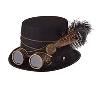 GRACEART Unisex Steampunk Top Hats with Goggles for Men Women