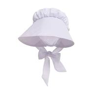 GRACEART Victorian Adult Women Girls Headgear Hat Ladies Handmaid Bonnet Medieval Peasant Headwear For Fancy Dress (White)