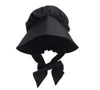 GRACEART Victorian Adult Women Girls Headgear Hat Ladies Handmaid Bonnet Medieval Peasant Headwear for Fancy Dress (Black)