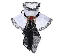 GRACEART Victorian Choker Collar with Jabot (Black and White) (Black & White)(Size: One Size)