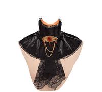GRACEART Victorian Gothic High Neck Choker White Jabot (Black)(Size: One size)