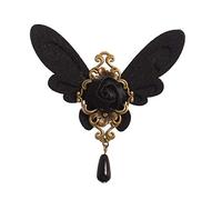 GRACEART Victorian Lolita Girl Black Butterfly Brooch Gothic Breast Pin Vintage Lapel Pin