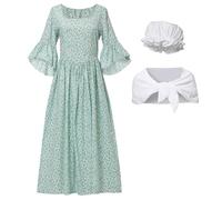 GRACEART Victorian Maid Costume Pioneer Colonial Woman Dress (10, Babysbreath)