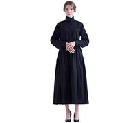 GRACEART Victorian Maid Costume Pioneer Women Prairie Dress Peasant Housekeeper Cosplay Outfit (XX-Large, Black)