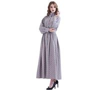 GRACEART Victorian Maid Costume Pioneer Women Prairie Dress Peasant Housekeeper Cosplay Outfit (XX-Large, Grey)