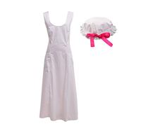 GRACEART Victorian Maid Pinafore Apron Colonial Prarie Peasant Apron with Bonnet (style03)