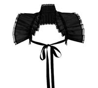 GRACEART Victorian Ruffle Neck Bolero Collar (Black)(Size: One Size)