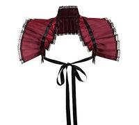 GRACEART Victorian Ruffle Neck Bolero Collar (Wine Red)