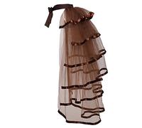 GRACEART Victorian Steampunk Tulle Bustle Vintage Tutu Belt Lace Underskirt Neo-Gothic Costume Brown