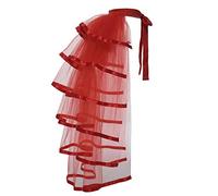 GRACEART Victorian Steampunk Tulle Bustle Vintage Tutu Belt Lace Underskirt Neo-gothic Costume Red