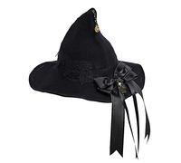 GRACEART Women Felt Wool Witch Hat with Gears Knitted Cap Halloween Wizard Cap Mardi Gras Hat Headwear (style11)