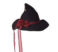 GRACEART Women Felt Wool Witch Hat with Gears Knitted Cap Halloween Wizard Cap Mardi Gras Hat Headwear (style06)