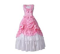 GRACEART Women Medieval Victorian Ball Gown Palace Royal Masquerade Vintage Fancy Dress Costume with Petticoat (L, Pink)