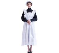 GRACEART Women Pilgrim Dress Victorian Maid Costume with Apron (Medium, cotton)