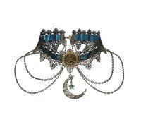 GRACEART Women Steampunk Necklace Vintage Bronze Gold Moon Pendant Lace Choker