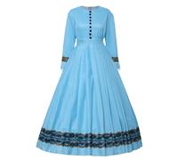 GRACEART Womens 1860s Medieval Victorian Fancy Dress Vintage Costume with Crinoline (S, Light Blue)