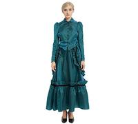 GRACEART Women's Edwardian Victorian Vixen Deluxe Costume Top and Skirt Ball Gown Suits (Blue, 10)