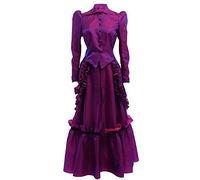 GRACEART Women's Edwardian Victorian Vixen Deluxe Costume Top and Skirt Ball Gown Suits (Purple, 10)
