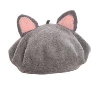 GRACEART Women's Handmade Lolita Beret Cap Cat Ear (Grey)(Size: One Size)