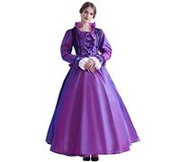 GRACEART Womens Medieval Victorian Fancy Dresses with Crinoline Palace Royal Masquerade Vintage Costume (XL, Purple)