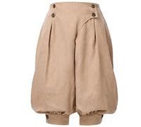 GRACEART Women's Renaissance Pants Men's Medieval Vintage Knickers Pirate Trousers High Waist Bloomer Shorts Khaki