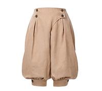 GRACEART Women's Renaissance Pants Men's Medieval Vintage Knickers Pirate Trousers High Waist Bloomer Shorts (Khaki, L)