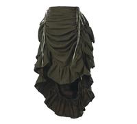 GRACEART Women's Steampunk Skirt Adjustable High Low Ruffle Gothic Renaissance Faire Costume