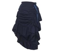 GRACEART Women's Steampunk Skirt Adjustable Ruffle Gothic Vintage Long Skirts Halloween Medieval Vampire Pirate Dress