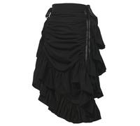GRACEART Women's Steampunk Skirt Adjustable Ruffle Gothic Vintage Long Skirts Halloween Medieval Vampire Pirate Dress