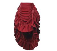 GRACEART Women's Steampunk Skirt Adjustable Ruffle Gothic Vintage Skirt