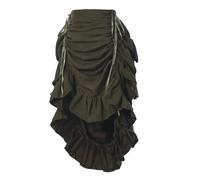 GRACEART Women's Victorian Steampunk Skirt Pirate Costume Burlesque, Suede Blend (Army Green), XL