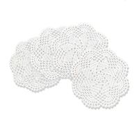 Gracebuy Pack of 4PCS White 7 Inch 100% Cotton HANDMADE Crochet Lace Placemats Coasters