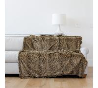 GRACED SOFT LUXURIES Oversized Softest Warm Elegant Cozy Faux Fur XL Throw Blanket 60" x 80", Classic Leopard