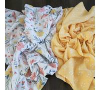 Graced Soft Luxuries Premium Muslin Baby Swaddle Blankets 2 Pack | Large 47 x 47 inch | 100% Cotton Muslin Newborn Infant Swaddle Receiving Blanket Wrap (Floral Burst | Diamond Dot)