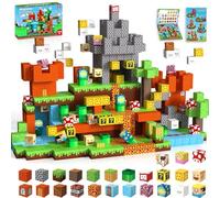 GraceDuck Magnetic Blocks-150 PCS Build Adventure Game Castle World Set - Magnetic Building Cubes Stacking, STEM Montessori Sensory Toys for Kids Boys Ages 3 4 5 6 7 8 9 10 Birthday Gifts