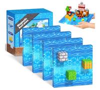GraceDuck Magnetic Blocks Baseplate - Magnet Toys for Kids, 4PCS Baseplate for Magnetic Building Blocks Placing 4" x 4", STEM Toys Birthday Gifts for Boys Girls Age 3+ Years Old