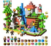 GraceDuck Magnetic Blocks with 4 Magnetic Figures - Magnets Building Blocks 160pcs, Stacking Tiles STEM Montessori Sensory Toys for Kids Boys Girls Ages 3 4 5 6 7 8 9 10 Birthday Gifts