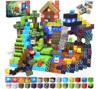 GraceDuck Magnetic Building Blocks, Dark Light 150 Pcs Original Craft Magna Tiles STEM Toy Set, Kids Learning Educational Construction Sensory Toys