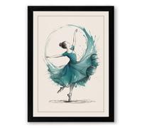 Graceful Ballet Leap Minimalist Framed Wall Art Print A3 (42×29.7cm) Black, Wall Decor for Living Room, Bedroom, Office & Home, Ready to Hang, Art Gift