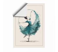 Graceful Ballet Leap Minimalist Unframed Wall Art Print A4 (29.7×21cm), Wall Decor for Living Room, Bedroom, Office & Home, Art Gift