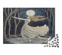 Graceful Dancer Weaving The Energy of Puzzles Pointillism Style Gemusterte Nachhaltige Puzzles Für Erwachsene Hochwertige Holzspielpuzzles 1000pcs (75x50cm)