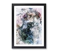 Graceful Elephant Portrait In Abstract Modern Framed Print | A4 Black Framed Wall Art | Ready to Hang | Abstract Animal Picture | Living Room Bedroom Lounge Office
