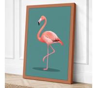 Graceful Flamingo Minimalist Canvas Wall Art Print 36x24 Inch