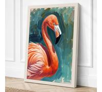 Graceful Flamingo Tropical Canvas Wall Art Print 36x24 Inch