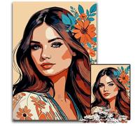 Graceful Floral WomanJigsaw Puzzles for Adults 1000 Piece Jigsaw Puzzles for Adults Brain Teaser Home Decor Perfect 1000 PCS(75x50cm)